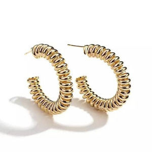 Open Huggie Hoop Earrings|Gold Huggie Hoops